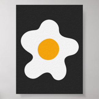 Abstract Omelet Egg Modern Art Poster