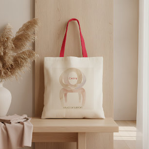 Abstract Ondersteunende Knuffel Aquarel Eigen Naam Tote Bag