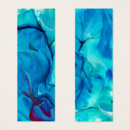 Abstract Onderwater Blauwe Waterverf Bladwijzer Mini Visitekaartjes
