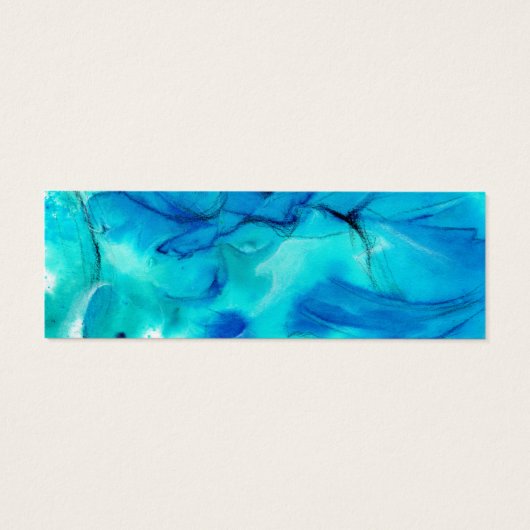 Abstract Onderwater Blauwe Waterverf Bladwijzer Mini Visitekaartjes (Achterkant)