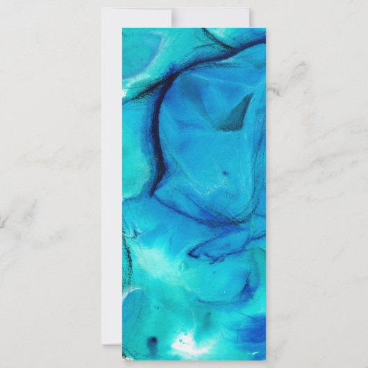 Abstract Onderwater Blauwe Waterverf Groot Bladwij (Achterkant)