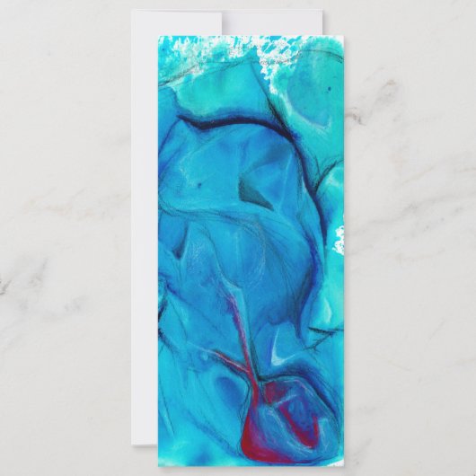 Abstract Onderwater Blauwe Waterverf Groot Bladwij (Voorkant)