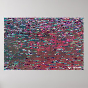 Abstract onderwater - punt 7 (Waterverf) Poster