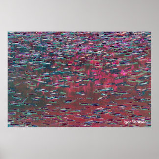 Abstract onderwater - punt 7 (Waterverf) Poster