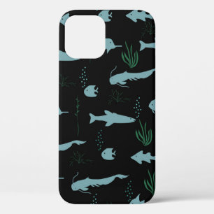 Abstract onderwaterpatroon met vissen en zeewier Case-Mate iPhone case