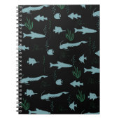 Abstract onderwaterpatroon met vissen en zeewier notitieboek (Voorkant)