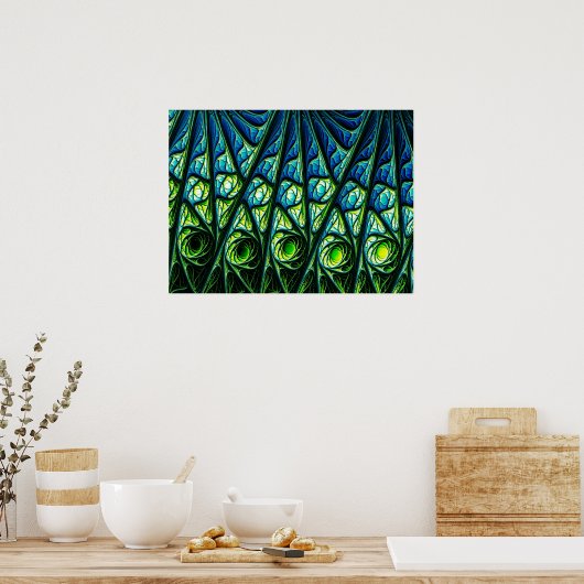 Abstract onderwaterpatroon poster (Keuken)