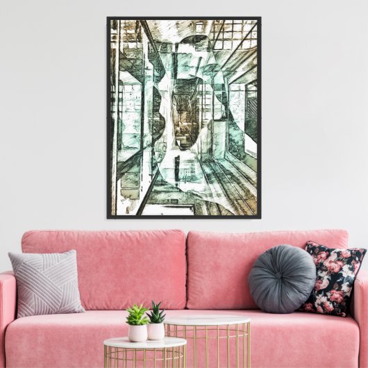 abstract onderzeeër canvas print (Insitu (Woonkamer))