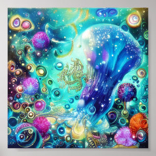 Abstract onderzees leven poster