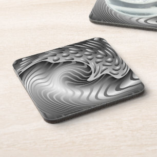 Abstract Onderzetter Metal Print Cork