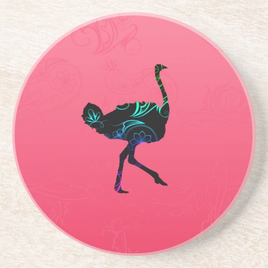 Abstract Onderzetter Ostrich (Voorkant)