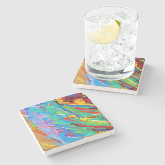 Abstract Onderzetter van de Steen van de Verf (Zijkant)