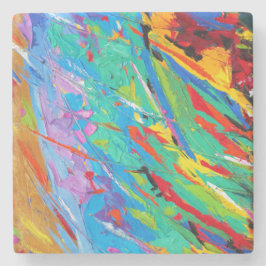 Abstract Onderzetter van de Steen van de Verf