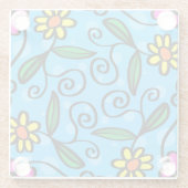 Abstract Onderzetter van Floral Glazen Onderzetter (Achterkant)