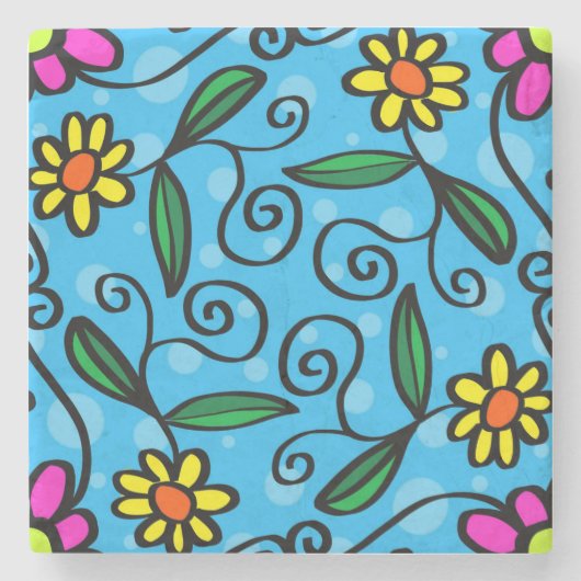 Abstract Onderzetter van Floral Stone (Voorkant)