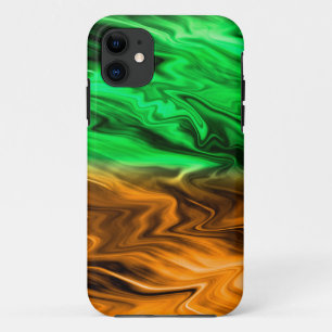 Abstract ondoordacht patroon in oranje groen Case-Mate iPhone case