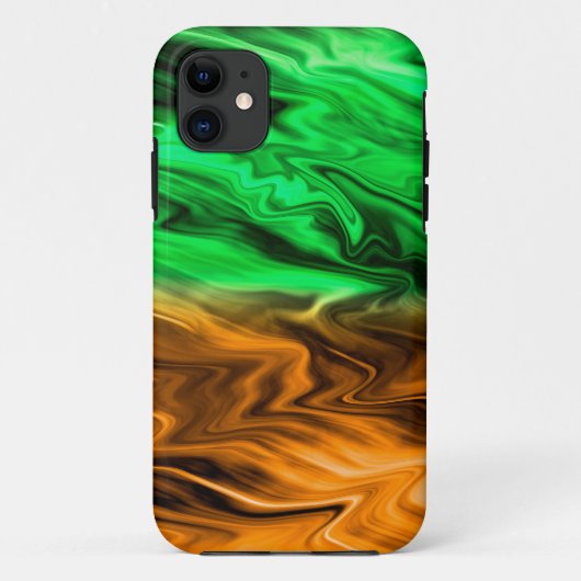 Abstract ondoordacht patroon in oranje groen Case-Mate iPhone case (Achterkant)