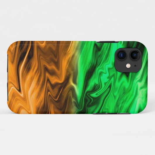 Abstract ondoordacht patroon in oranje groen Case-Mate iPhone case (Achterkant (horizontaal))