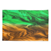 Abstract ondoordacht patroon in oranje groen kussensloop (Achterkant)