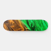 Abstract ondoordacht patroon in oranje groen persoonlijk skateboard (Horizontaal)