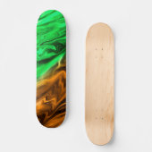 Abstract ondoordacht patroon in oranje groen persoonlijk skateboard (Voorkant)