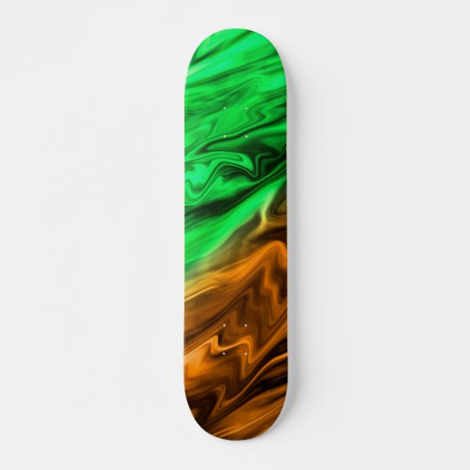 Abstract ondoordacht patroon in oranje groen persoonlijk skateboard (Voorkant)