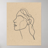 Abstract One Line Face Drawing Boho Minimalist  Poster (Voorkant)
