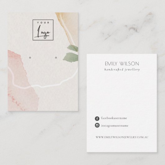 Abstract, ongelijkmatige, onzichtbare Logo Visitekaartje (Voorkant / Achterkant)