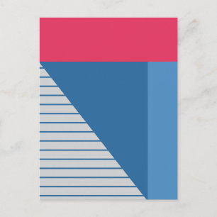 Abstract ontwerp ansichtkaart met blokken en strep briefkaart