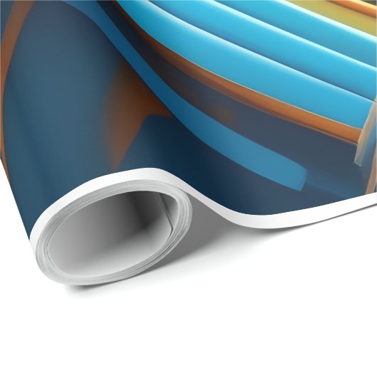 abstract ontwerp Blauw Cadeaupapier (Rol Hoek)