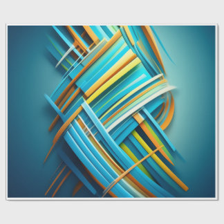 abstract ontwerp Blauw Cadeaupapier