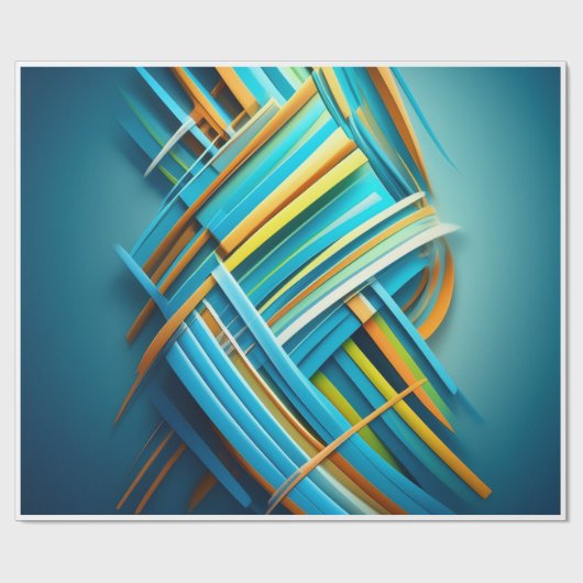 abstract ontwerp Blauw Cadeaupapier (Vlak)