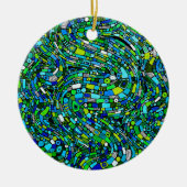 Abstract ontwerp blauwe groene golven vormen keramisch ornament (Voorkant)