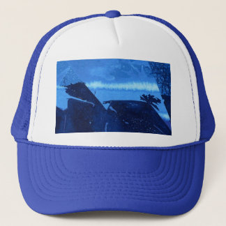 Abstract ontwerp blauwe lagune diep zee getexturee trucker pet