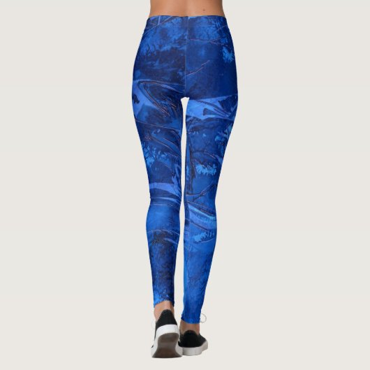 Abstract ontwerp, diepzeeverbluking leggings (Achterkant)