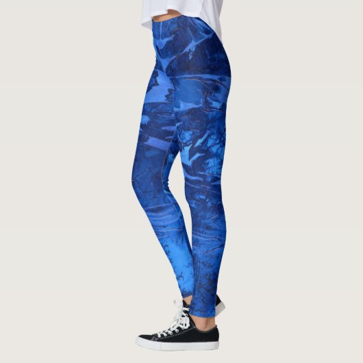 Abstract ontwerp, diepzeeverbluking leggings (Links)