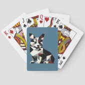 Abstract ontwerp driekleurige Corgi Pokerkaarten (Achterkant)