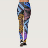 Abstract ontwerp, Egyptische spoelen van blues en  Leggings (Achterkant)