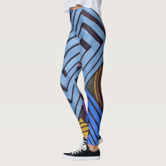 Abstract ontwerp, Egyptische spoelen van blues en  Leggings (Links)