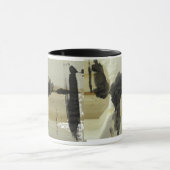 Abstract ontwerp en strepen mok (Midden)