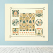 Abstract ontwerp gebaseerd op bloemknoppen, bessen canvas afdruk (Insitu (Houten vloer))