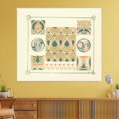 Abstract ontwerp gebaseerd op bloemknoppen, bessen canvas afdruk (Insitu (Woonkamer))