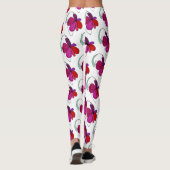 Abstract ontwerp, gebundeld bloesem in violet peta leggings (Achterkant)