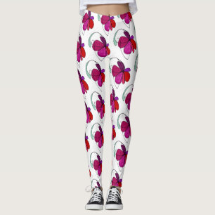 Abstract ontwerp, gebundeld bloesem in violet peta leggings