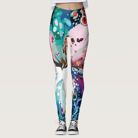 Abstract ontwerp, gemarmerde Leggings patronen (Voorkant)