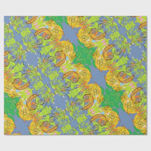 abstract ontwerp gezicht cadeaupapier (Vlak)