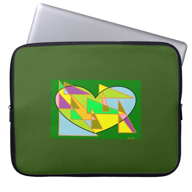 Abstract ontwerp groen op de hoes van de laptop (Voorkant)