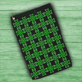 Abstract ontwerp Helder Groen Keltisch Knooppatroo Golfhanddoek