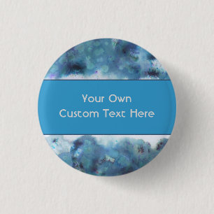 Abstract ontwerp in blauw en Blauwgroen. Ronde Button 3,2 Cm