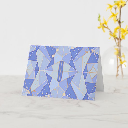 Abstract ontwerp in blauw en goud kaart (Gele Bloem)